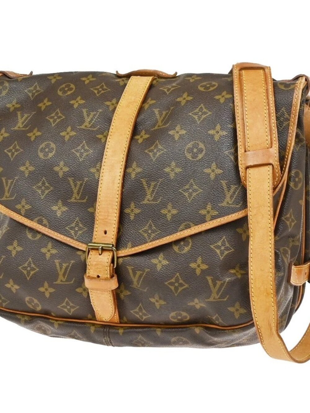 LOUIS VUITTON Saumur 35 Shoulder Bag Monogram Leather BN France M42254 89KD693